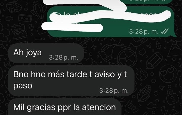 Cliente agradeciendo la atención recibida