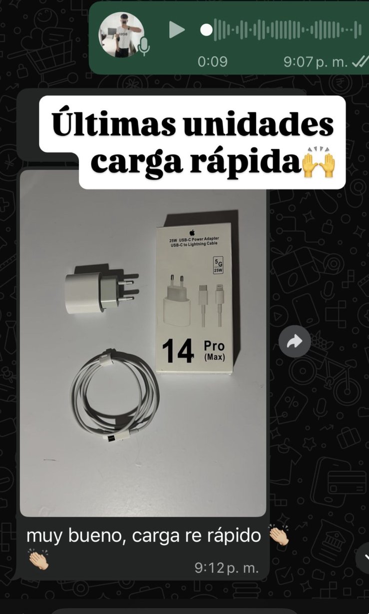 Cliente agradeciendo la carga rápida del cargador recibido