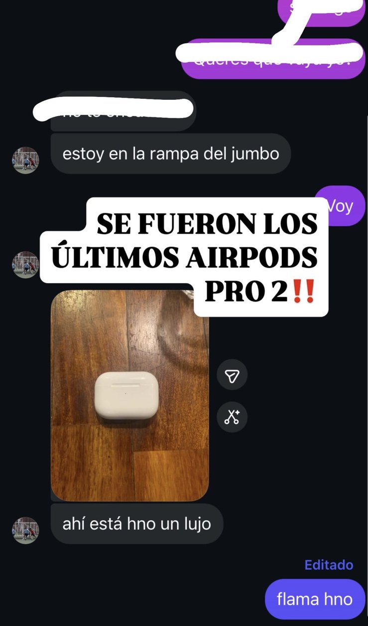 Cliente agradeciendo la entrega de sus AirPods Pro 2